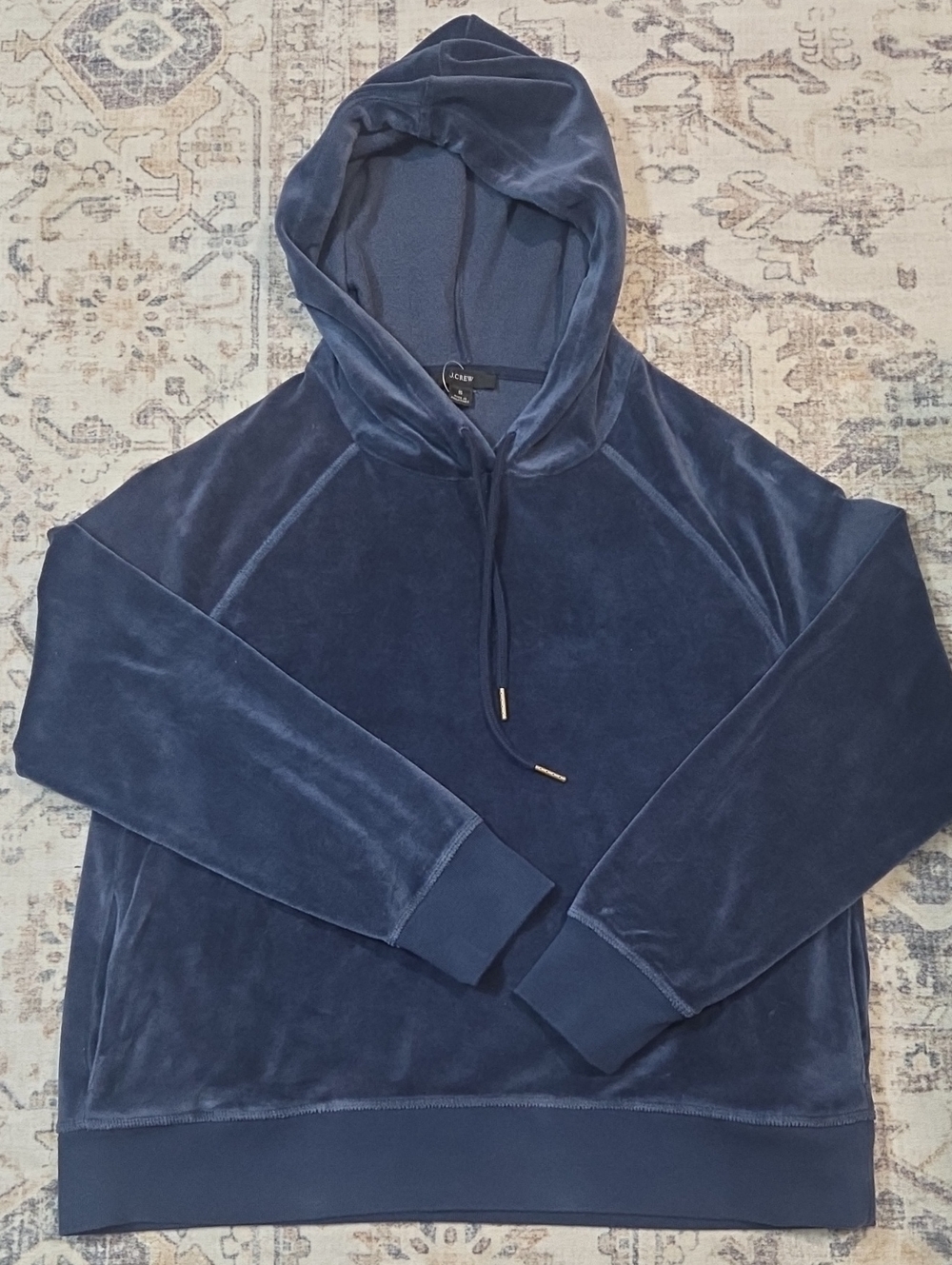 J Crew Blue Velour Hoodie